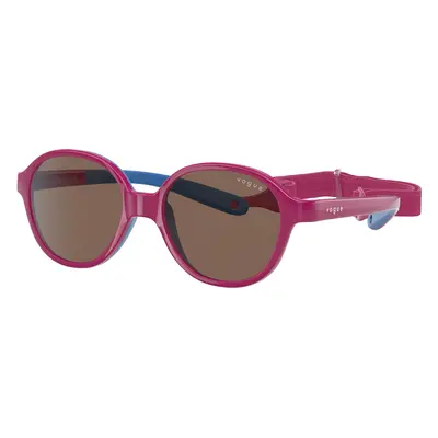 Vogue Eyewear Unisex Sunglass VJ2012 - Frame color: Pink On Rubber Blue, Lens color: Dark Brown