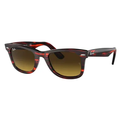 Ray-Ban Unisex Sunglass RB2140 Original Wayfarer Bio-Based - Frame color: Striped Red, Lens col