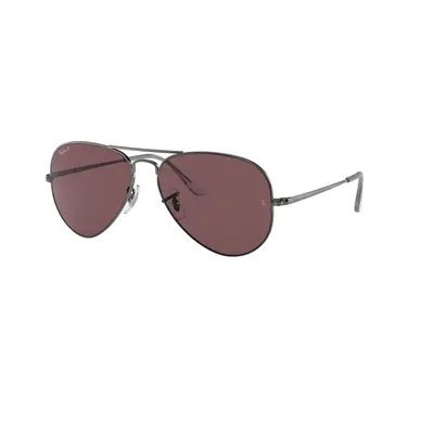 Ray-Ban Unisex Sunglass RB3689 Aviator Metal II - Frame color: Gunmetal, Lens color: Violet