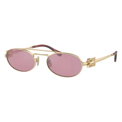 Miu Miu Woman Sunglass MU 54ZS - Frame color: Pale Gold, Lens color: Dark Pink Silver