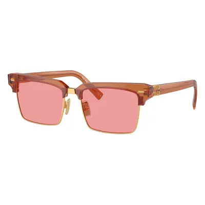 Miu Miu Woman Sunglass MU 10ZS - Frame color: Caramel Trasparent, Lens color: Pink