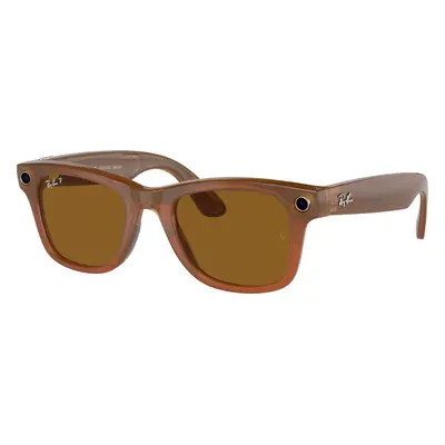 Ray-Ban Unisex RW4006 Ray-Ban | Meta Wayfarer - Frame color: Caramel, Lens color: Brown