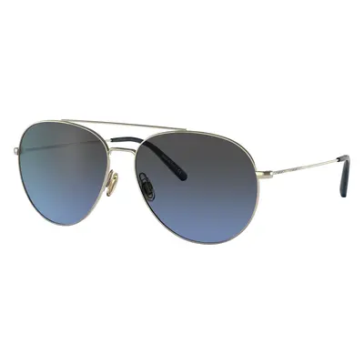 Oliver Peoples Unisex Sunglass OV1286S Airdale - Frame color: Soft Gold, Lens color: Polar Blue