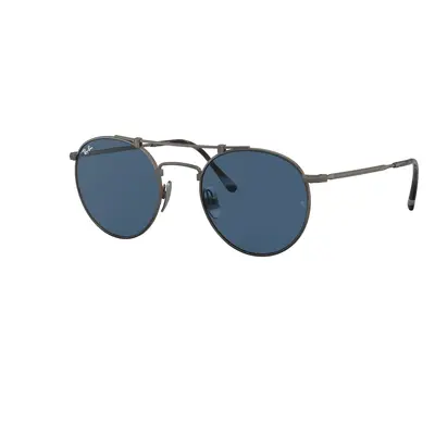 Ray-Ban Unisex Sunglass RB8147 Round Double Bridge Titanium - Frame color: Grey, Lens color: Da