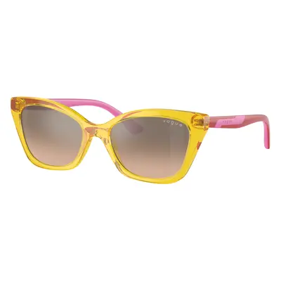 Vogue Eyewear Unisex Sunglass VJ2020 - Frame color: Transparent Yellow, Lens color: Light Brown