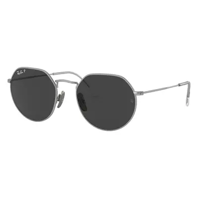 Ray-Ban Unisex Sunglass RB8165 Jack Titanium - Frame color: Silver, Lens color: Black