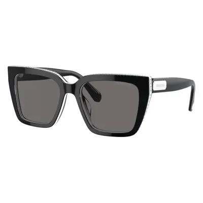 Swarovski Woman Sunglass SK6013 - Frame color: Black, Lens color: Dark Grey Polar