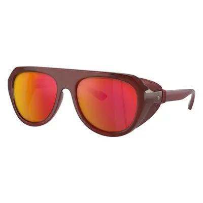 Ferrari Unisex Sunglass FH2002QU - Frame color: Transparent Brown, Lens color: Mirror Red Polar