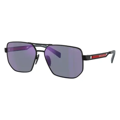 Prada Linea Rossa Man Sunglass PS 51ZS - Frame color: Matte Black, Lens color: Dark Blue Mirror