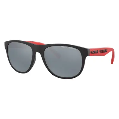 Armani Exchange Man Sunglass AX4096S - Frame color: Matte Black, Lens color: Mirror Silver Pola