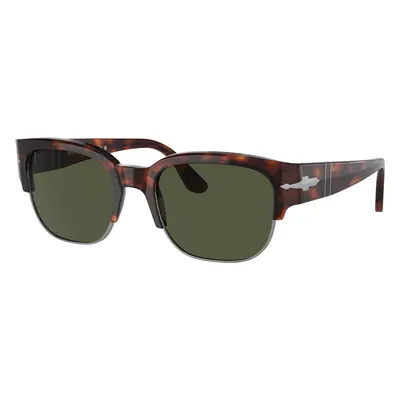 Persol Unisex Sunglass PO3319S - Tom - Frame color: Havana, Lens color: Green