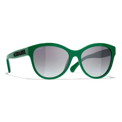 Chanel Woman Sunglass Pantos Sunglasses CH5458 - Frame color: Green, Lens color: Grey