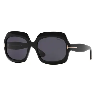 Tom Ford Woman Sunglass Ren - Frame color: Black Shiny, Lens color: Grey