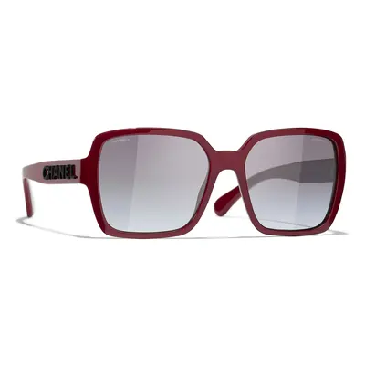 Chanel Woman Sunglass Square Sunglasses CH5408 - Frame color: Burgundy, Lens color: Grey