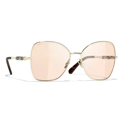 Chanel Woman Sunglass Butterfly Sunglasses CH4283 - Frame color: Gold, Lens color: Brown