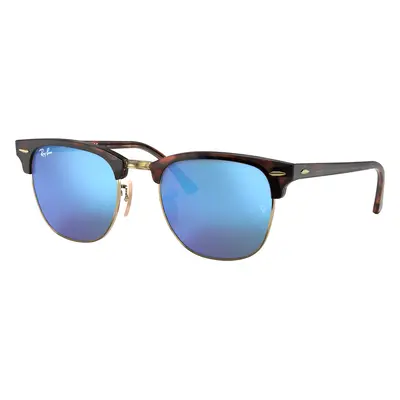 Ray-Ban Unisex Sunglass RB3016 Clubmaster Flash Lenses - Frame color: Havana On Gold, Lens colo