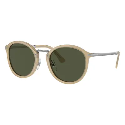 Persol Unisex Sunglass PO3309S - Frame color: Beige Opal, Lens color: Green