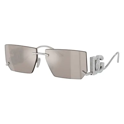 Dolce&Gabbana Woman Sunglass DG2304B - Frame color: Silver, Lens color: Clear Mirror Real Plati