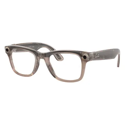 Ray-Ban Unisex RW4006 Ray-Ban | Meta Wayfarer - Frame color: Warm Stone, Lens color: Clear/Wat