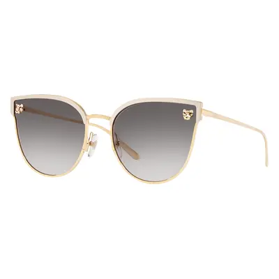 Cartier Woman Sunglass CT0198S - Frame color: Gold Shiny, Lens color: Grey Grad