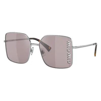 Miu Miu Woman Sunglass MU 51YS - Frame color: Silver, Lens color: Violet Mirror Flash Silver