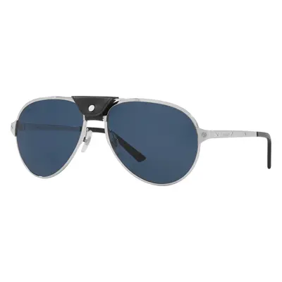 Cartier Man Sunglass CT0034S - Frame color: Silver, Lens color: Blue