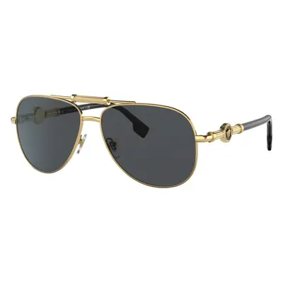 Versace Unisex Sunglass VE2236 - Frame color: Gold, Lens color: Dark Grey