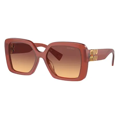 Miu Miu Woman Sunglass MU 10YS - Frame color: Cognac Opal, Lens color: Orange Gradient Violet