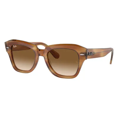 Ray-Ban Unisex Sunglass RB2186 State Street - Frame color: Striped Brown, Lens color: Clear & B