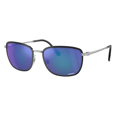 Ray-Ban Man Sunglass RB3705 Chromance - Frame color: Black On Silver, Lens color: Grey