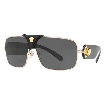 Versace Man Sunglass VE2207Q - Frame color: Gold, Lens color: Dark Grey