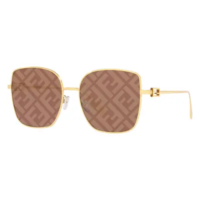 Fendi Woman Sunglass FE40013U - Frame color: Gold, Lens color: Brown Mirror