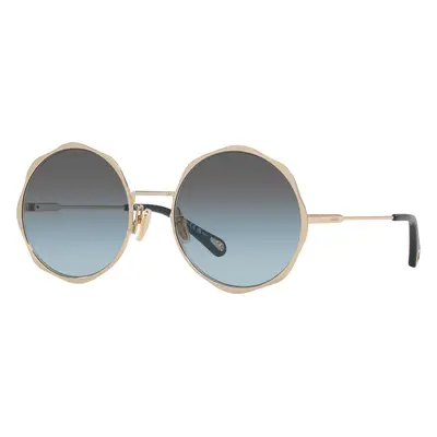 Chloé Woman Sunglass CH0184S - Frame color: Gold, Lens color: Blue