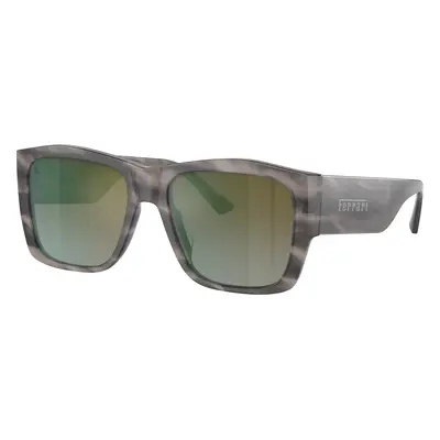 Ferrari Unisex Sunglass FH2003U - Frame color: Striped Grey, Lens color: Gradient Green Mirror