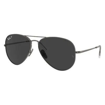 Ray-Ban Unisex Sunglass RB8089 Aviator Titanium - Frame color: Gunmetal, Lens color: Black