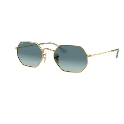 Ray-Ban Unisex Sunglass RB3556N Octagonal Classic - Frame color: Arista Gold, Lens color: Blue 