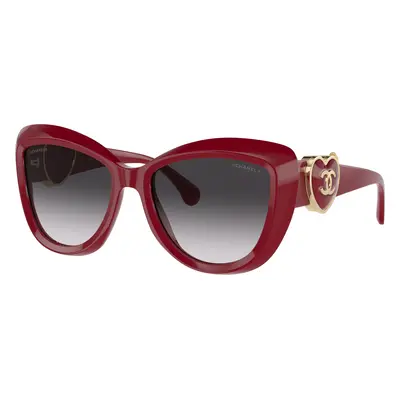 Chanel Woman Sunglass Butterfly Sunglasses CH5517 - Frame color: Red, Lens color: Grey