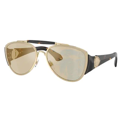 Burberry Unisex Sunglass BE3161 - Frame color: Light Gold, Lens color: Dark Brown Tampo Gold