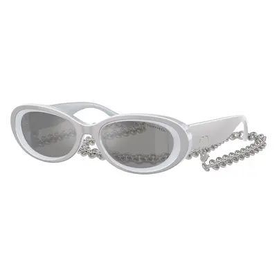 Tiffany & Co. Woman Sunglass TF4221 - Frame color: Silver Metallic, Lens color: Light Grey Mirr