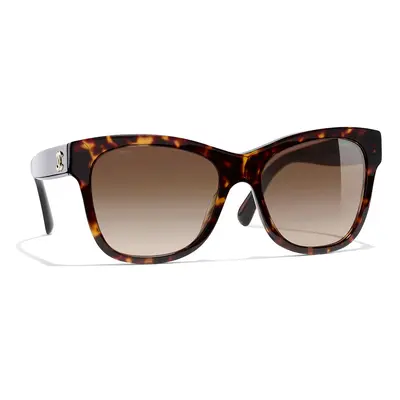 Chanel Woman Sunglass Square Sunglasses CH5380 - Frame color: Dark Tortoise, Lens color: Brown