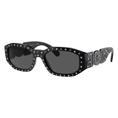 Versace Unisex Sunglass VE4361 Biggie - Frame color: Black, Lens color: Dark Grey