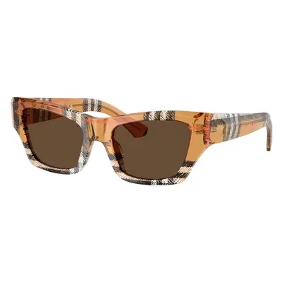 Burberry Woman Sunglass BE4441U - Frame color: Check Sand, Lens color: Dark Brown