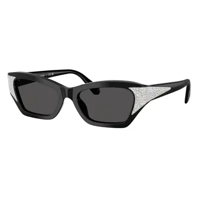 Swarovski Woman Sunglass SK6029 - Frame color: Black, Lens color: Dark Grey