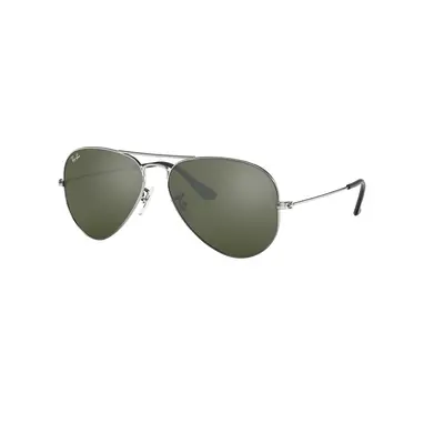 Ray-Ban Unisex Sunglass RB3025 Aviator Mirror - Frame color: Silver, Lens color: Grey