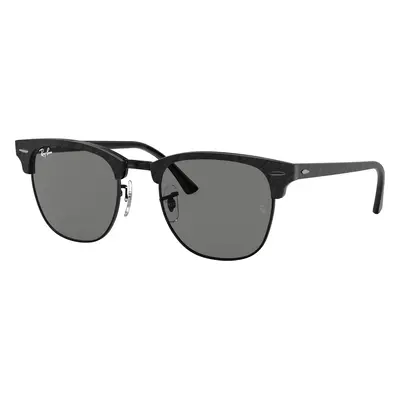 Ray-Ban Unisex Sunglass RB3016 Clubmaster Marble - Frame color: Black, Lens color: Dark Grey