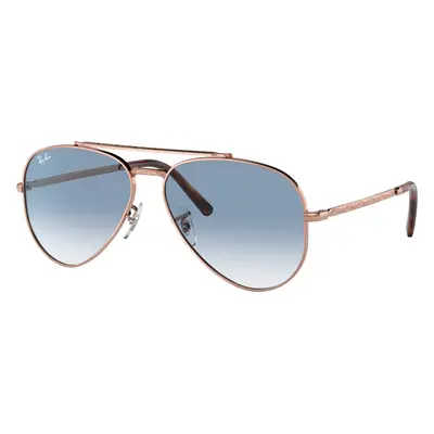 Ray-Ban Unisex Sunglass RB3625 New Aviator - Frame color: Rose Gold, Lens color: Clear Blue