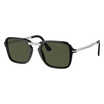 Persol Unisex Sunglass PO3330S - Frame color: Black, Lens color: Green