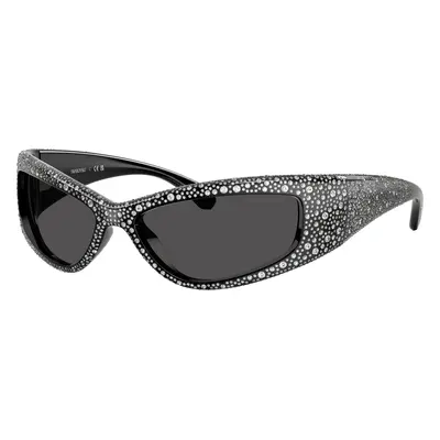 Swarovski Woman Sunglass SK6027 - Frame color: Black, Lens color: Dark Grey