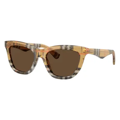 Burberry Woman Sunglass BE4435 - Frame color: Check Sand, Lens color: Dark Brown