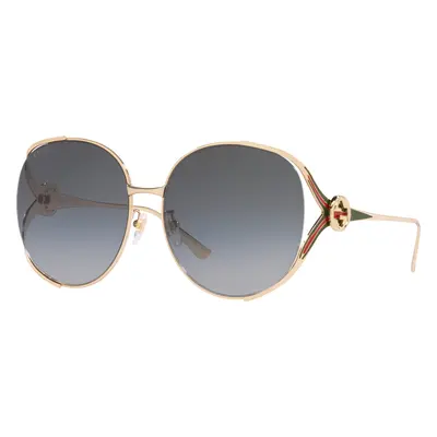 Gucci Woman Sunglass GG0225S - Frame color: Gold Clear, Lens color: Grey Gradient